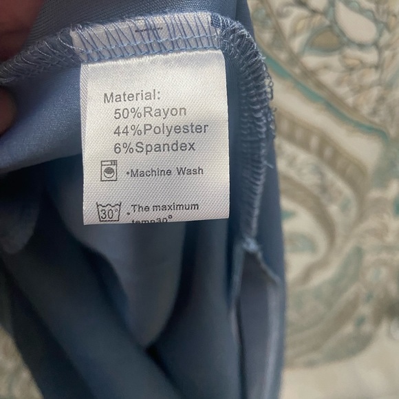 Men’s Coolfandy Blue Hidden Button Cuffed Sleeve Casual Shirt - Picture 5 of 7